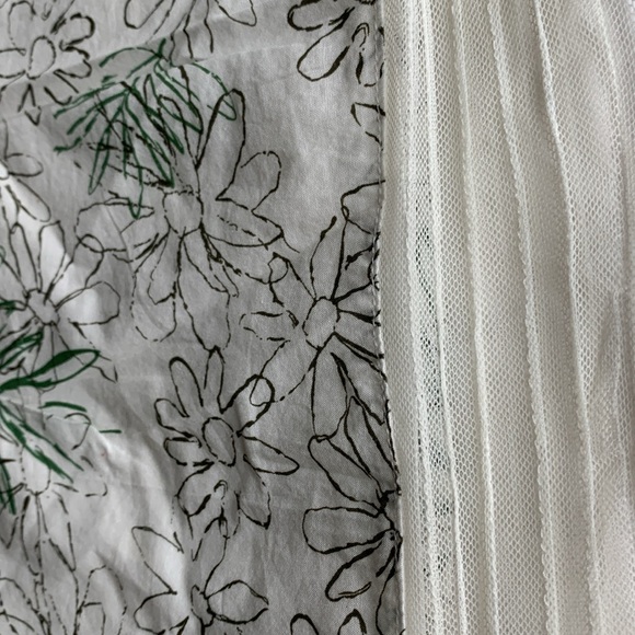 White Skirt with hunter green and brown flowers - Picture 2 of 2